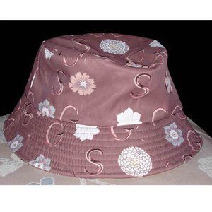Brown Bucket Hat G & S Flower